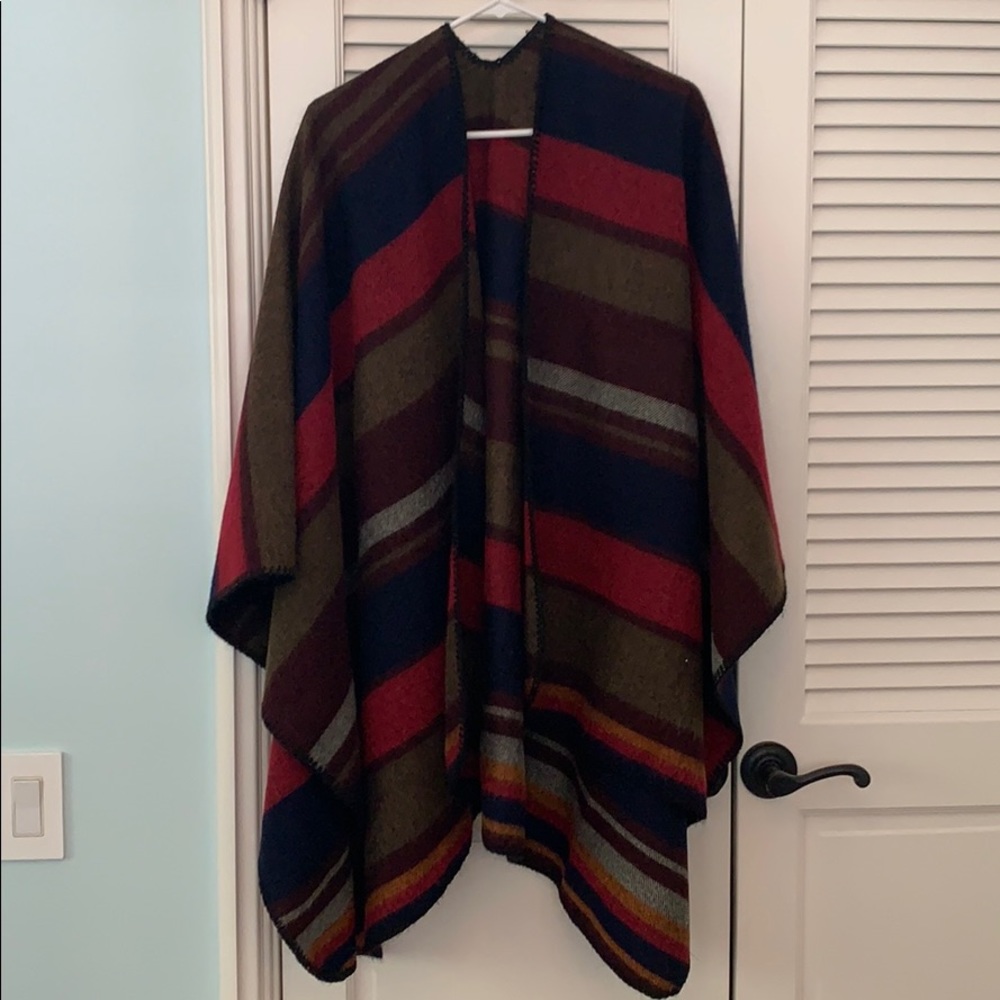 Stripped, multi-color, oversized shawl